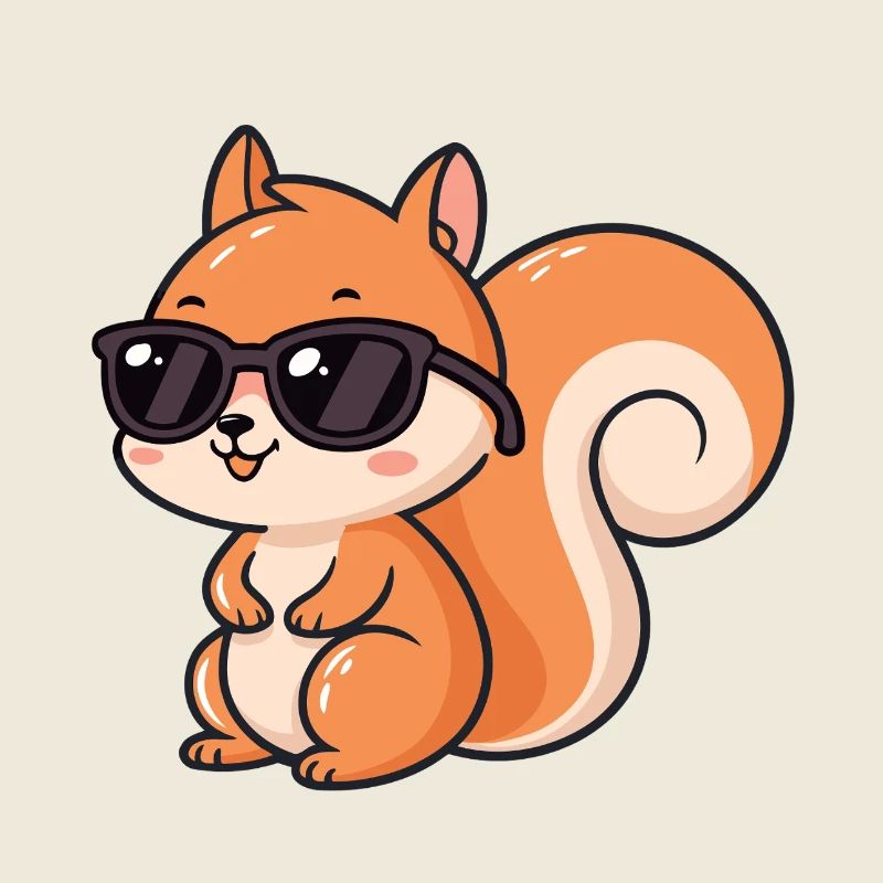 Cartoon-Eichhörnchen-Schwarzbrille