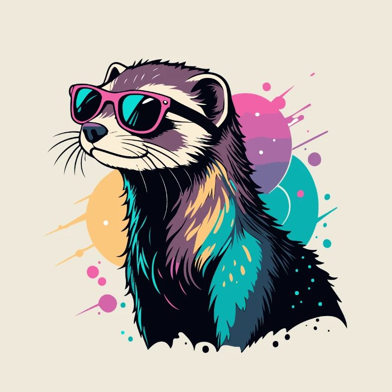 Frettchen-Neon-Pink-Brille