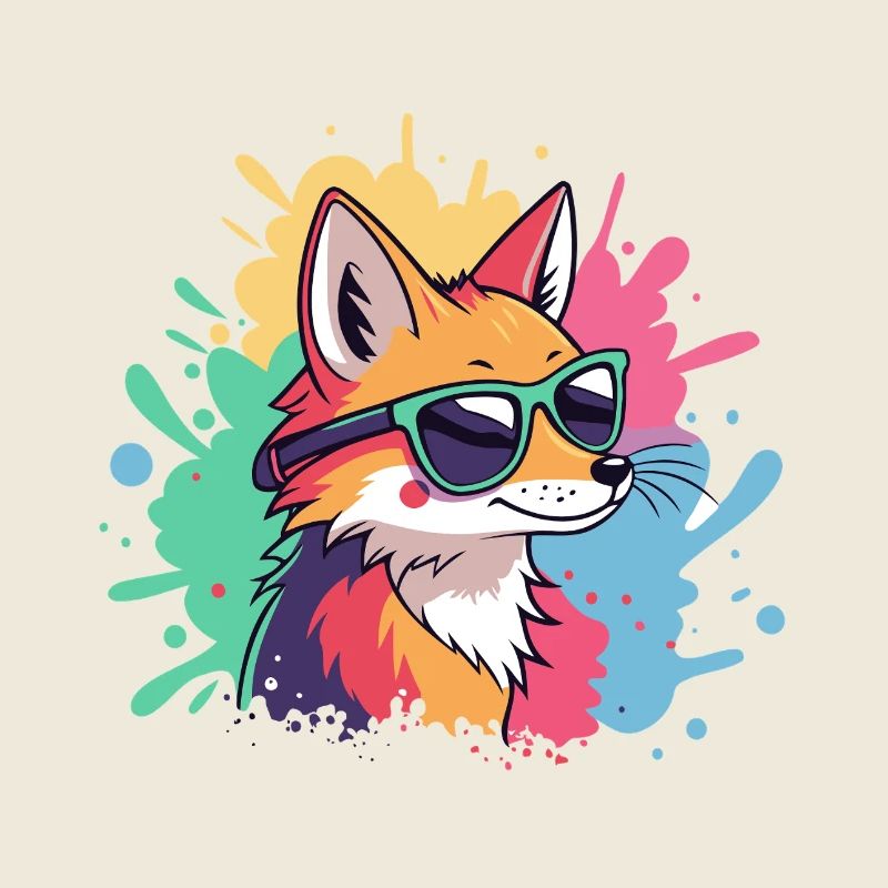 Fox Pop Art Bunte Brille