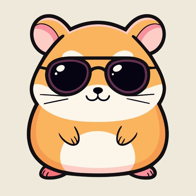 Chic hamster dark glasses