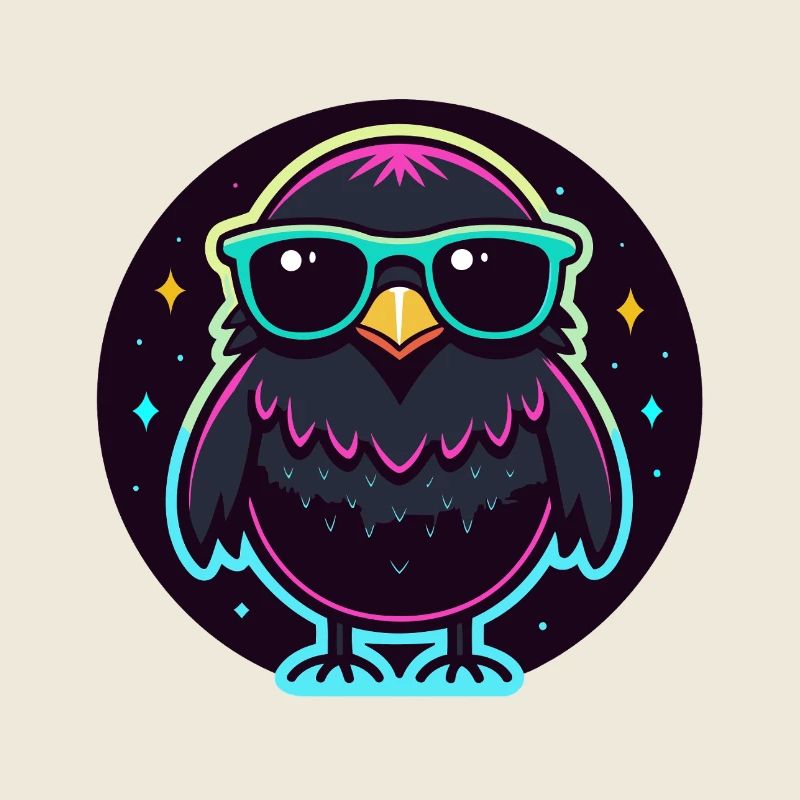 Neon black owl flashy glasses