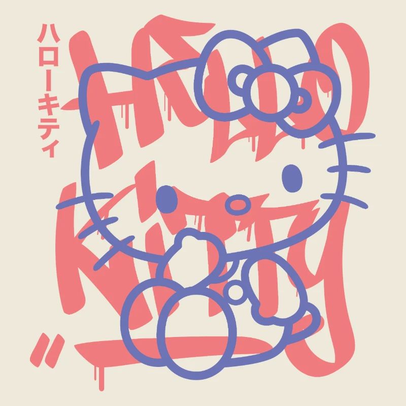 Hello Kitty Avec Lettres Dans Un Style Graffiti