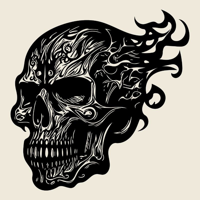 Brûlant tatouage Crâne de feu