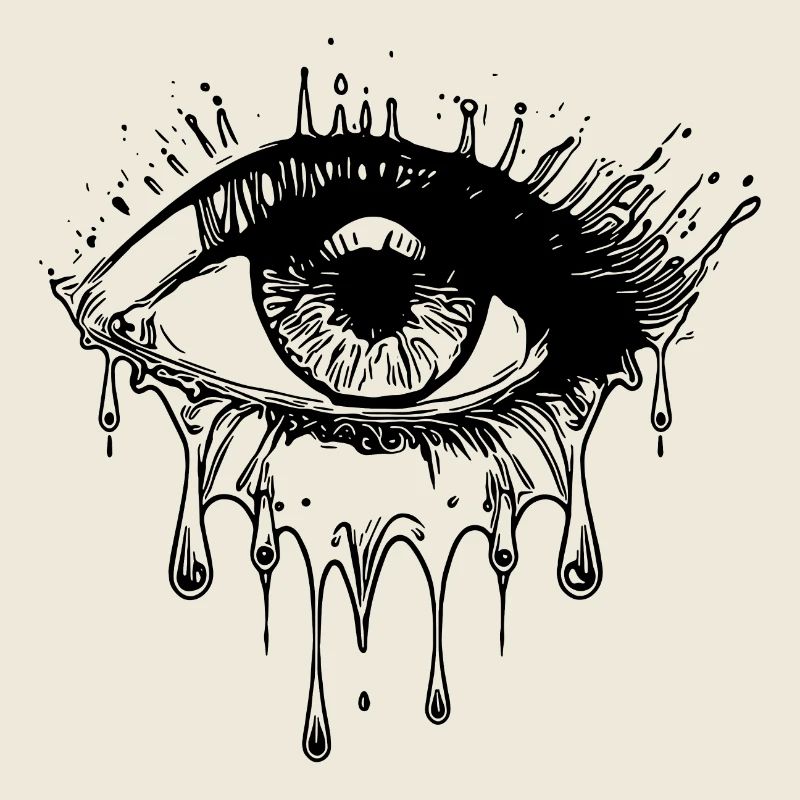 Crying Eye Realistic Tattoo Style