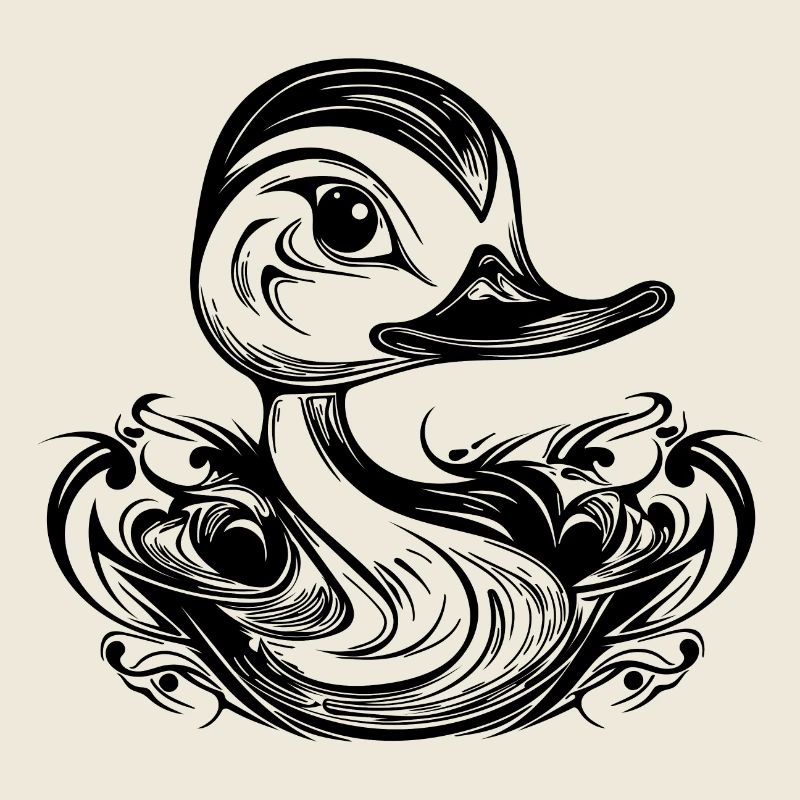 Petit canard mignon avec un gros bec