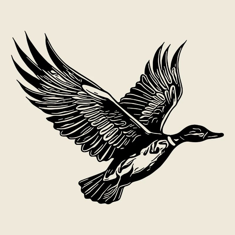 Hübsche fliegende Ente mit Flügeln