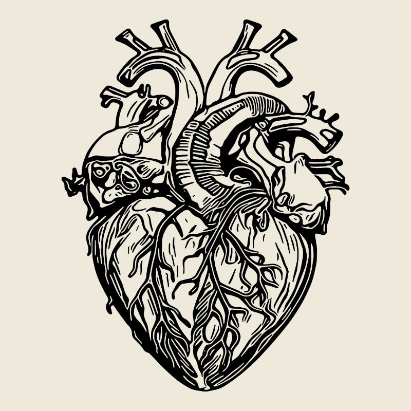Verspieltes realistisches Tattoo Form Herz