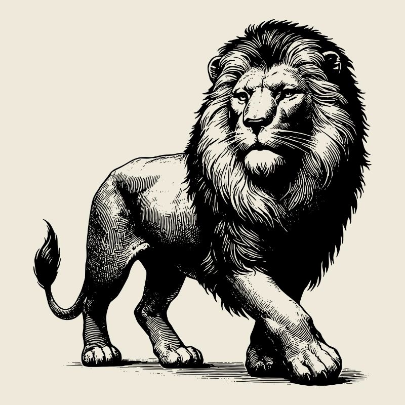 Lion fier et élégant