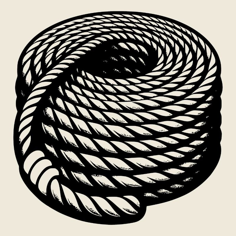 Corde tressée Conception de corde maritime enroulée