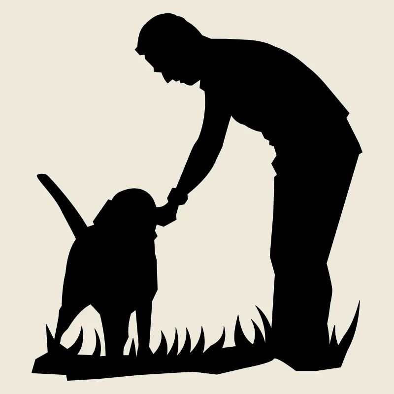 Les meilleurs amis - chien et propriétaire silouette