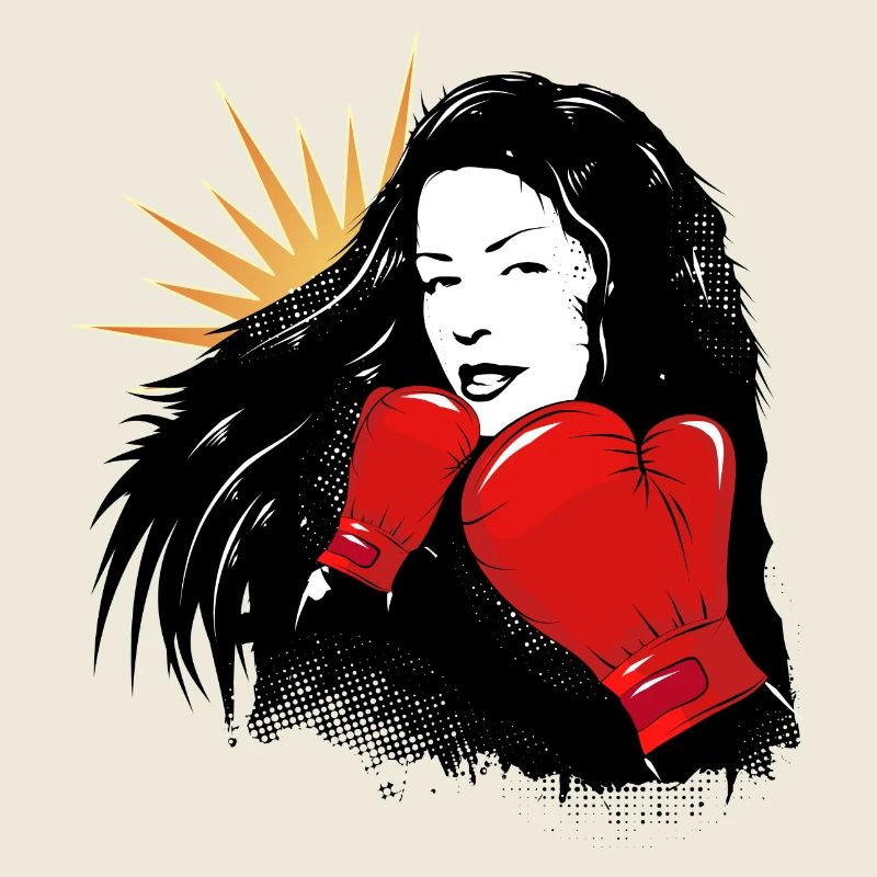 A resolute boxer with long open hair