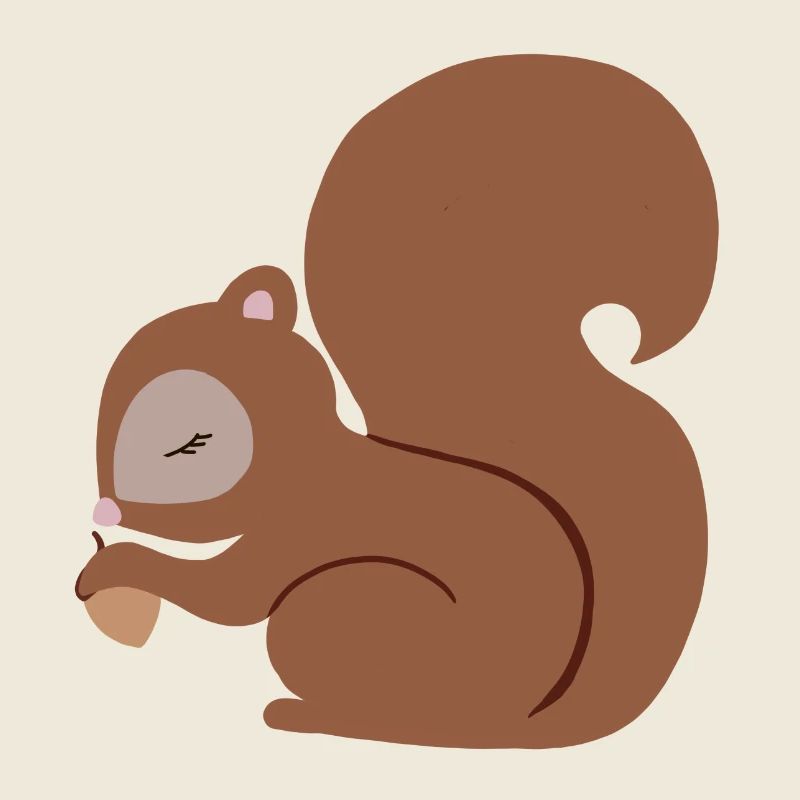 Eichhörnchen mit Eichel süß