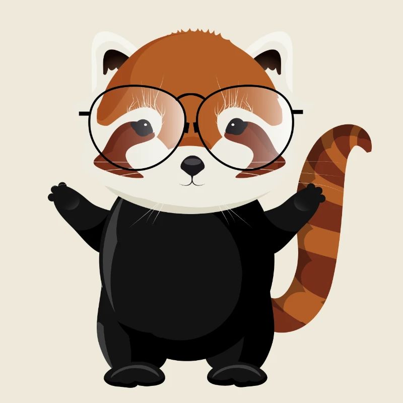 Drôle d’ours panda roux avec des lunettes de nerd
