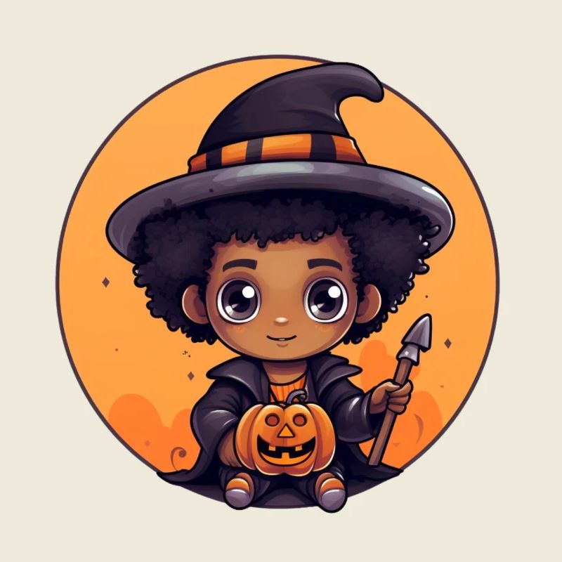 Cute Witch Child Halloween Design