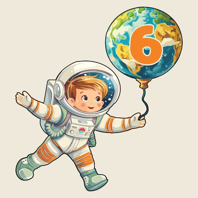 Astronaut 6 Geburtstag Weltall Kindergeburtstag