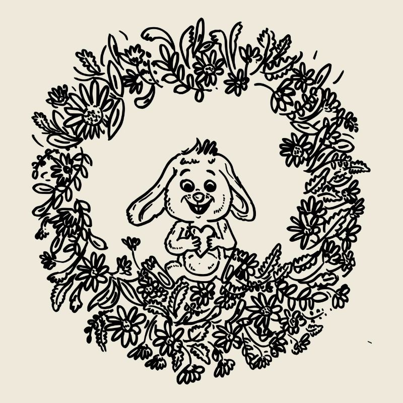 Easter bunny in the Easter wreath