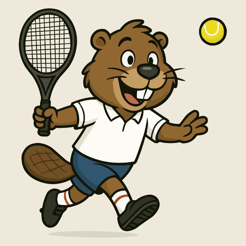 bande dessinée de tennis sur le castor
