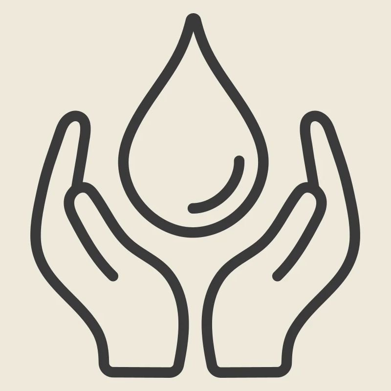 Hands Protecting Water Drop Icon Logo