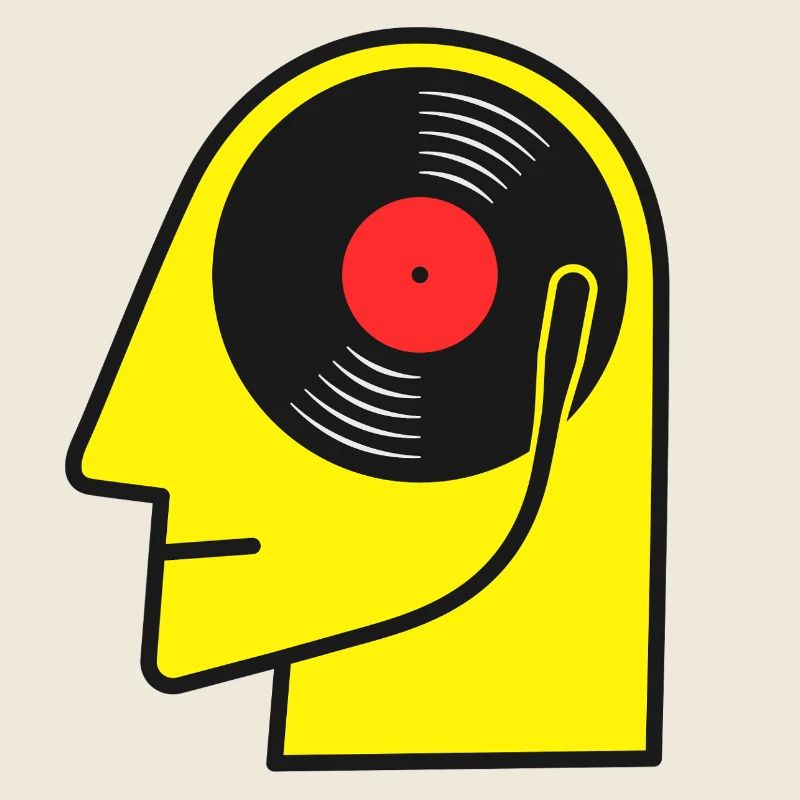 Portrait de tête d’album rétro en vinyle