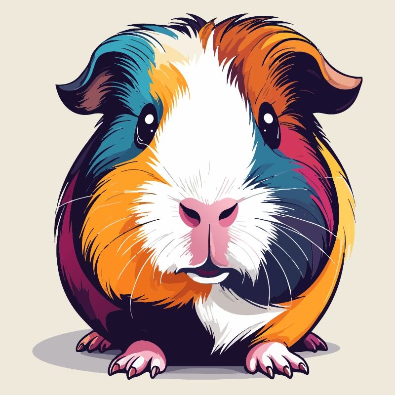 Bunte Meerschweinchen PopArt Illustration