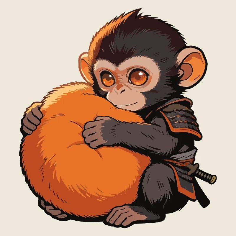 Süßer Baby Affe gibt Faustschlag Monkey Punch
