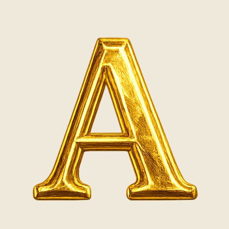 Golden A – Glossy Typography