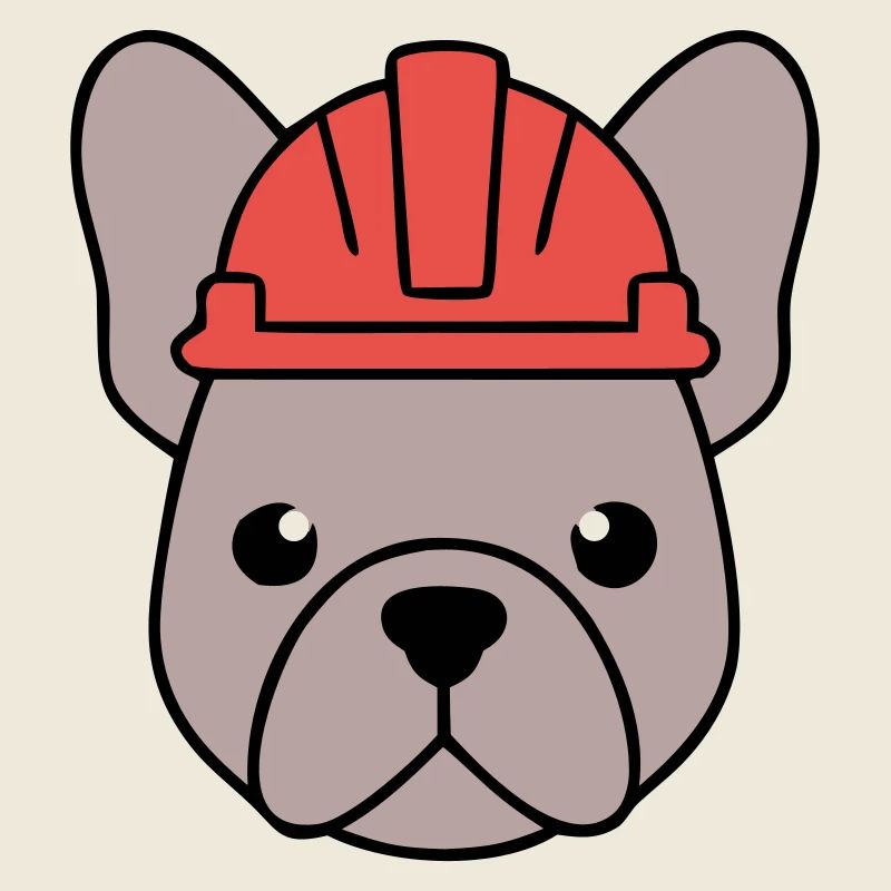 Frenchie Bauarbeiter Helm Kopf