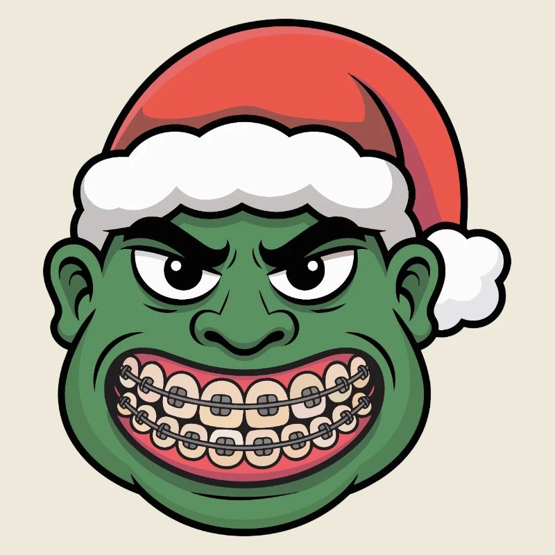 Sourire du Père Noël vert