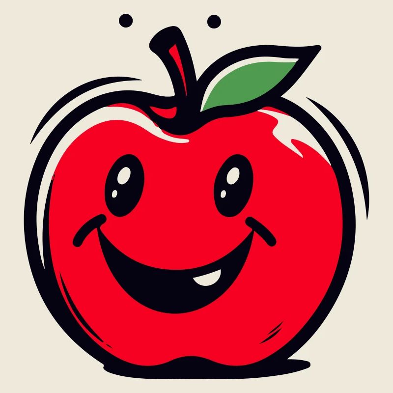 Plaisir joyeux de la pomme