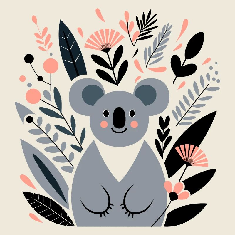 Koala mit Blumen