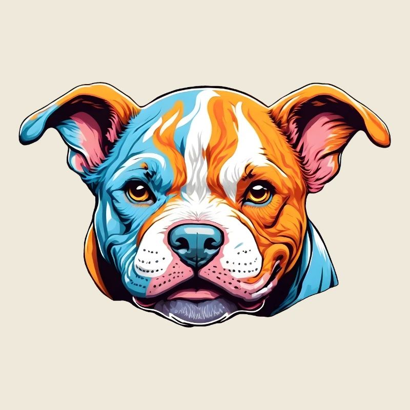 Boxer Chiens Chiot Logo Coloré