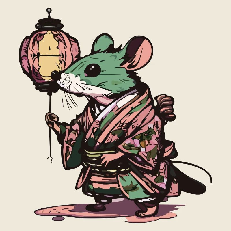 Maus im Kimono