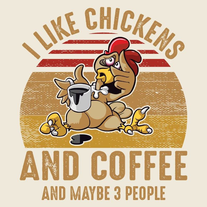 j’aime les poulets et le café- kaffee Spruch