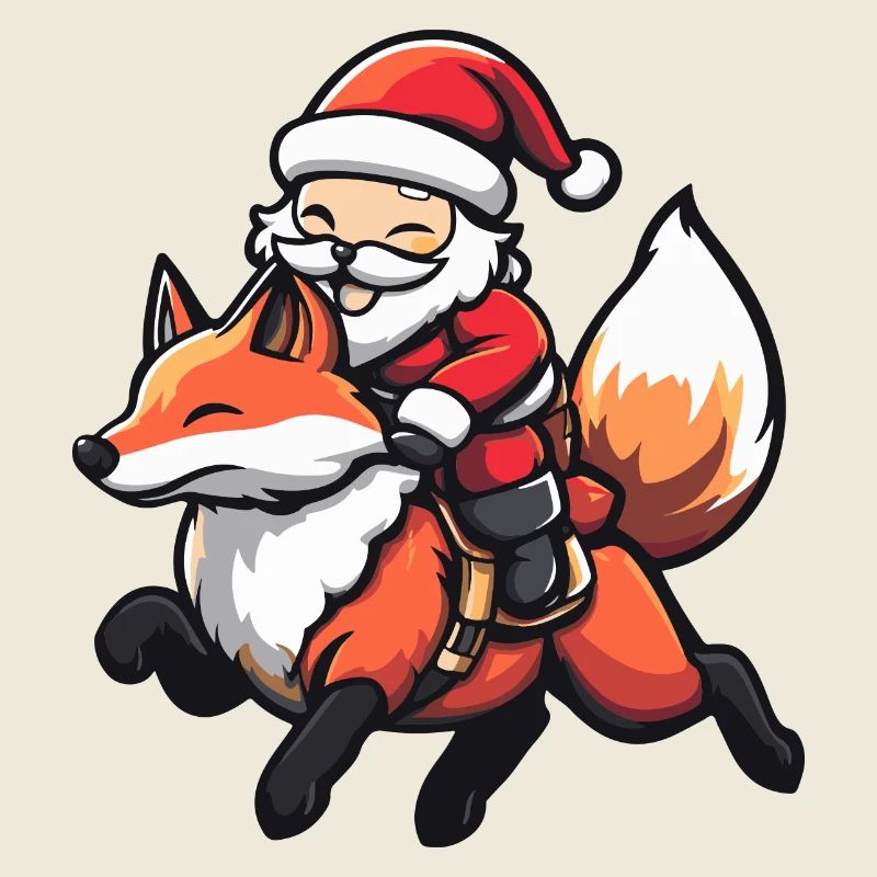 Fuchs Weihnachtsmann Cartoon