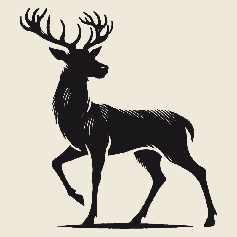 Sublime cerf en style silhouette