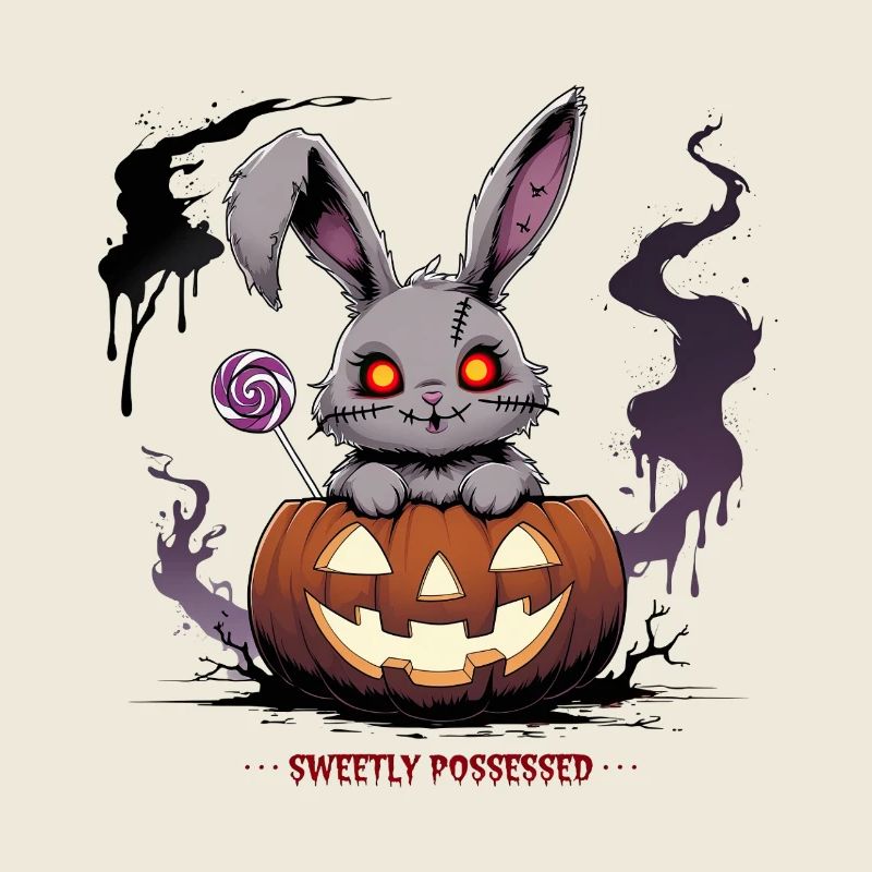 Obsessionnellement sucré – lapin effrayant dans la citrouille