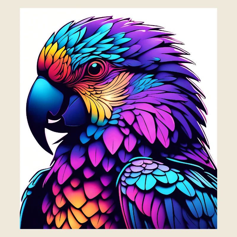 Bunter Ara Illuminierte Kunst