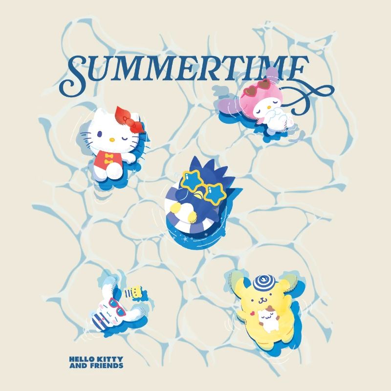 Hello Kitty Et Ses Amis Nager Dans L'eau