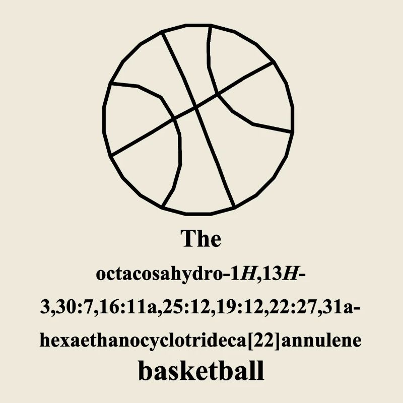 Molécule de basket-ball - IUPAC Nomenclature - Nerd Humour