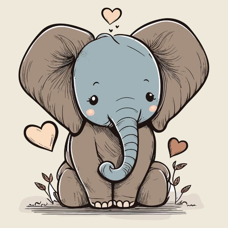 Kuschelefant mit Herz