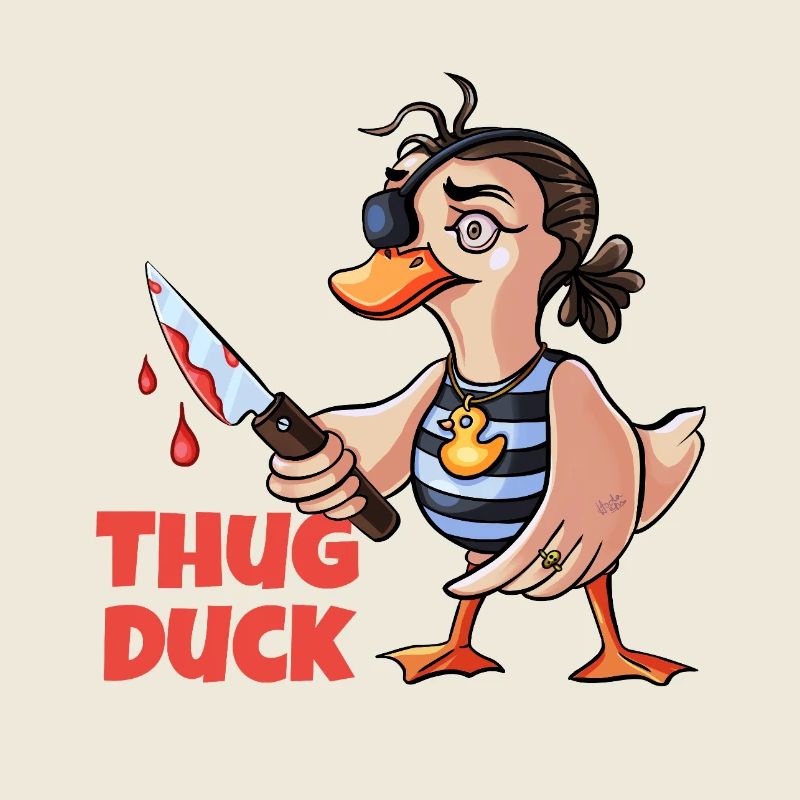 Thug Duck hält ein Messer-Meme