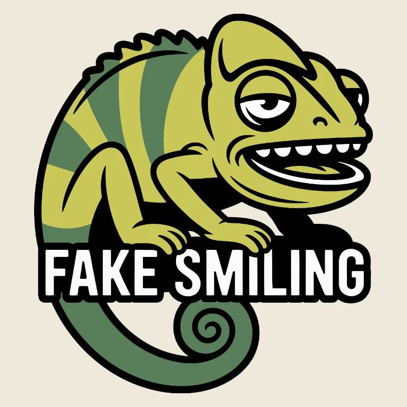 Caméléon souriant factice