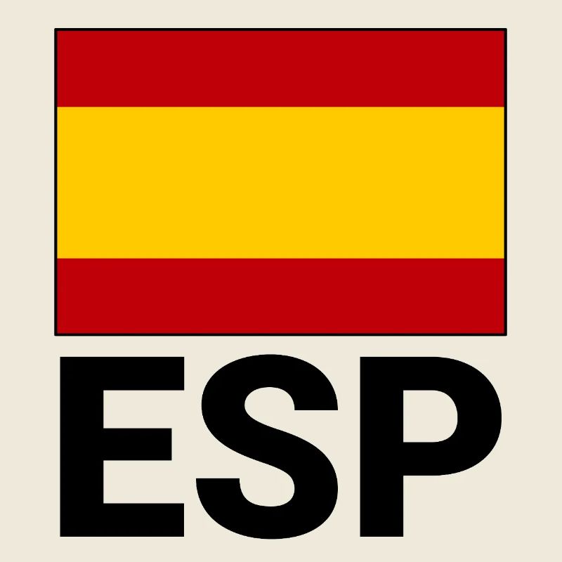 Sporty Spain flag with ESP abbreviation