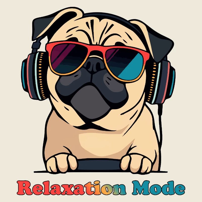 Entspannungs-Pug DJ-Modus