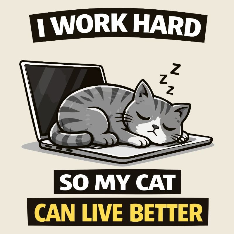 Funny Cat Office Meme – I Work Hard Cat