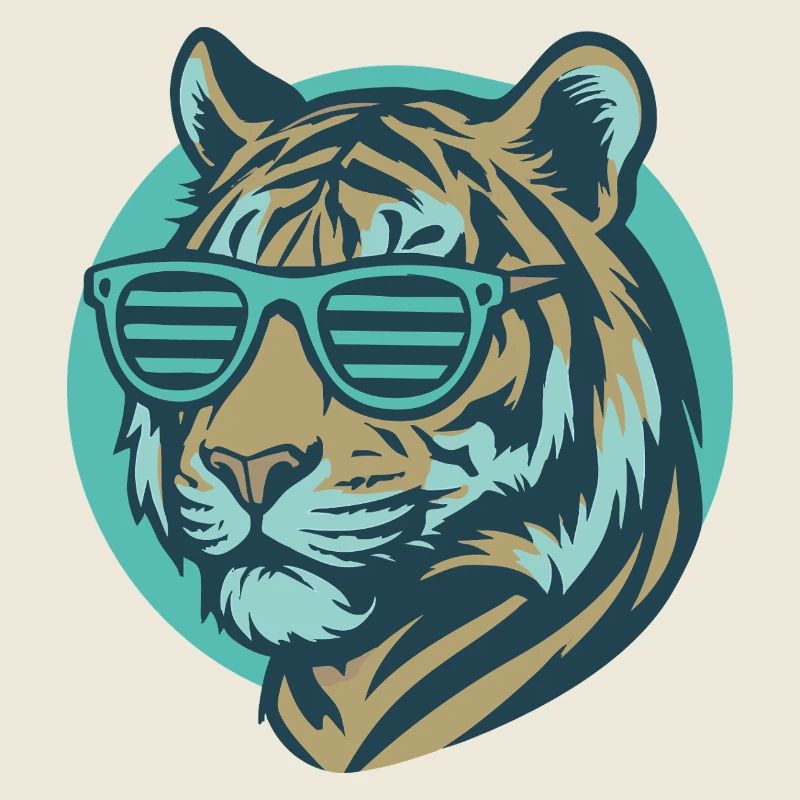 Tiger with Sunglasses Pop Art