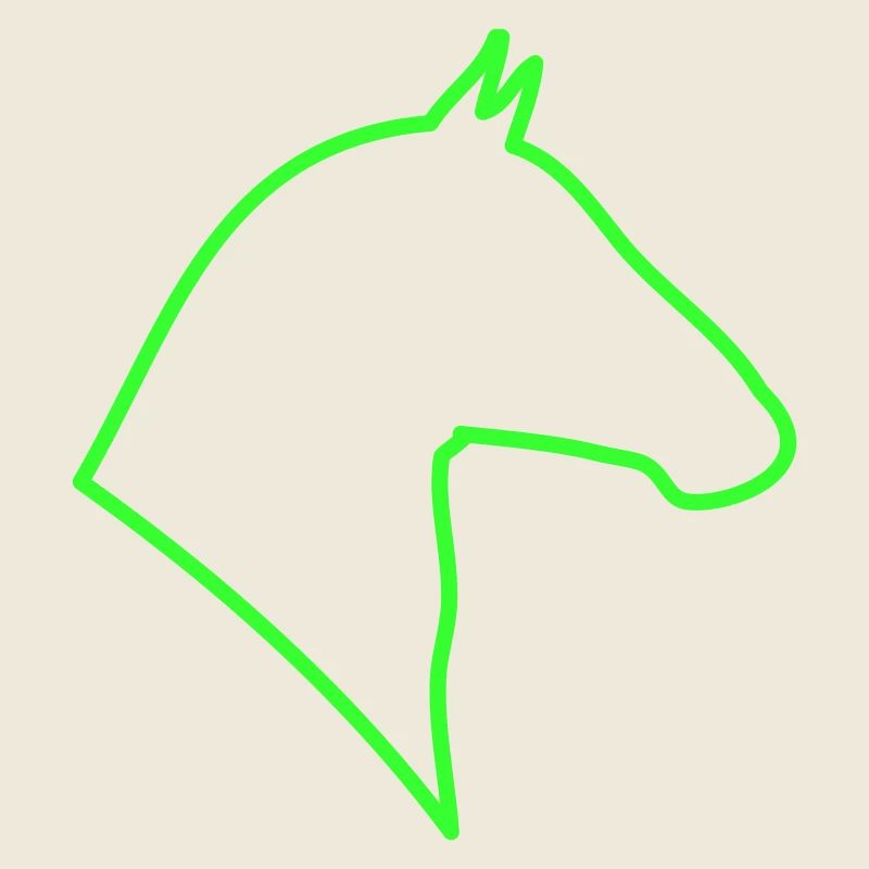 Contour du cheval en vert