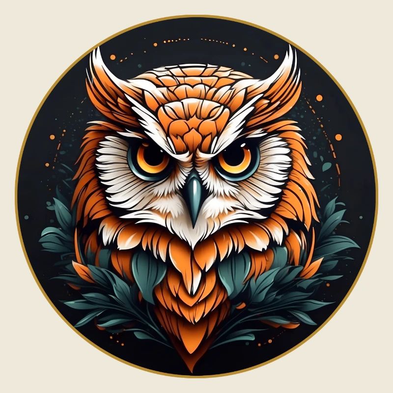 Conception graphique colorée de hibou pour les fans de hiboux