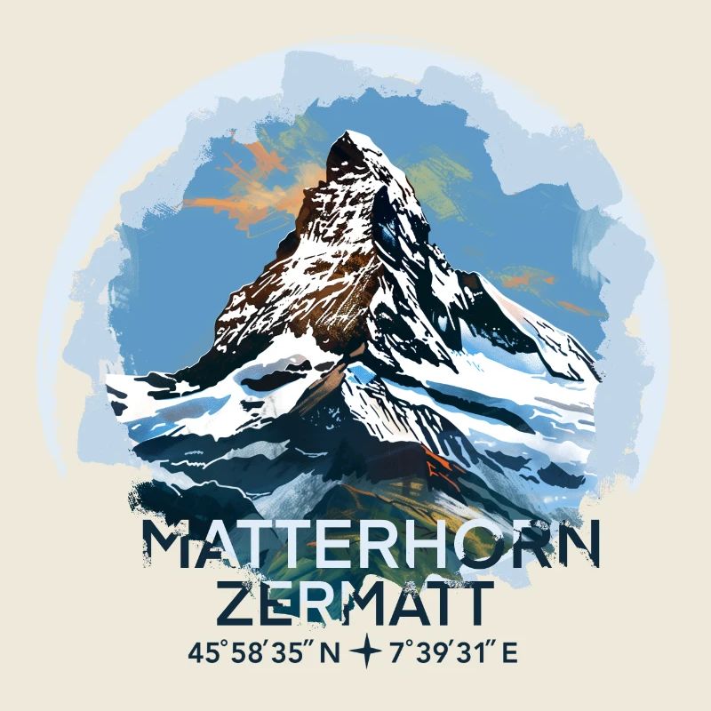Matterhorn Zermatt Coordinates Keepsake Gift