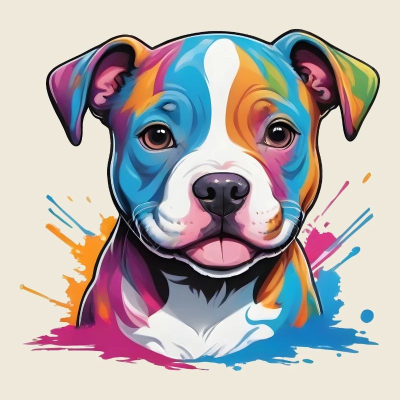 chiot boxer mignon dans une touche de couleur